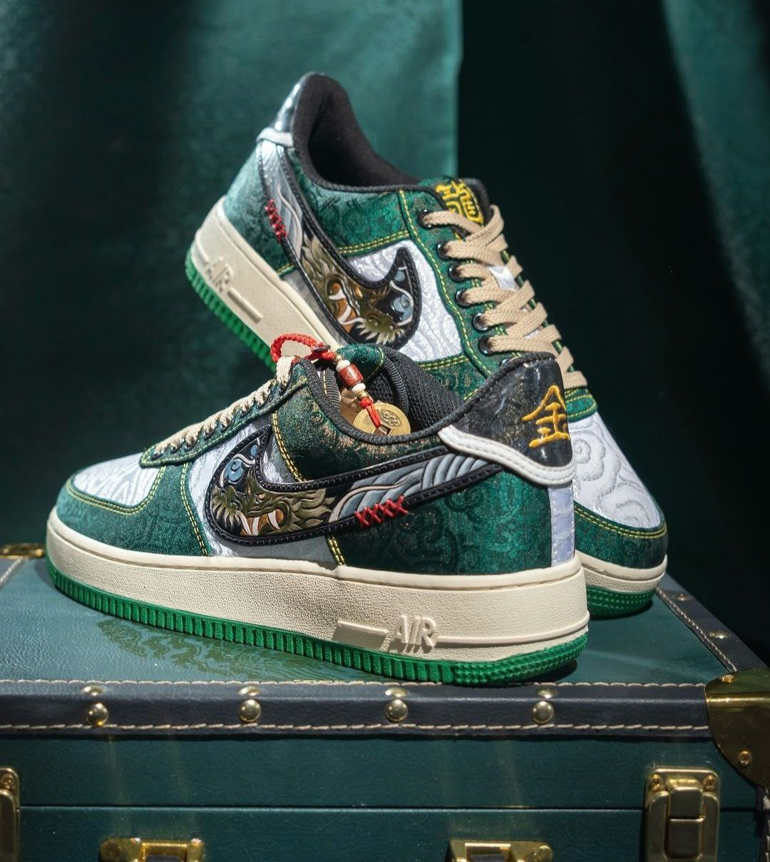 Nike Air Force 1 Green Dragon Customized