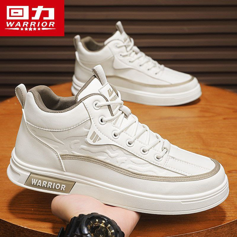 Warrior men's shoes 2024 autumn new high-top white board shoes men's