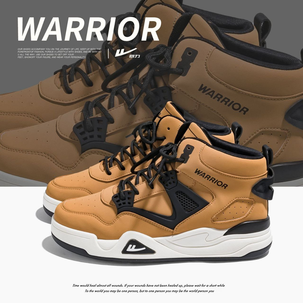 Warrior sports shoes men's national trend niche thick-soled shoes new high-top dad  Shoes ins all-match winter casual sneakers